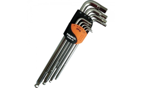 トラスコ中山（株）  TSSBL-9S  ＴＲＵＳＣＯ　ステンレスボールポイント六角棒レンチセット　（ロングタイプ）　９本