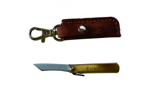 （株）豊稔企販  HT-5881  豊稔　肥後守ナイフ　豆　ホルダー付　茶