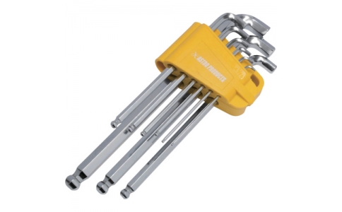 （株）ワールドツール  2002000027351  アストロプロダクツ　ショートヘッド　ロング　ヘックスレンチセット　インチ　（９本組）