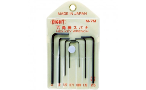 （株）エイト  M-7M  エイト　六角棒スパナ　標準寸法　マイクロサイズ　ビニールポーチ入　セット