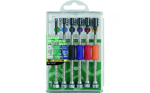 （株）ベッセル  TD-57  ベッセル　精密ナットドライバーセット　ＴＤ‐５７　６サイズ入り