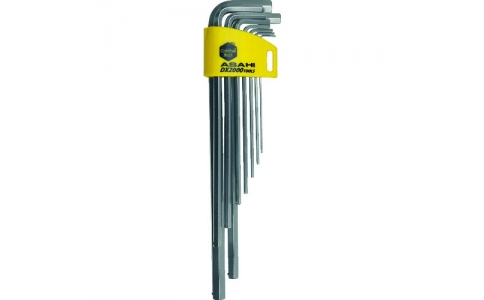 旭金属工業（株）  AYKS910  ＡＳＨ　キャッチャーレンチロング六角棒レンチセット９本組