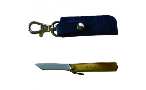 （株）豊稔企販  HT-5880  豊稔　肥後守ナイフ　豆　ホルダー付　青