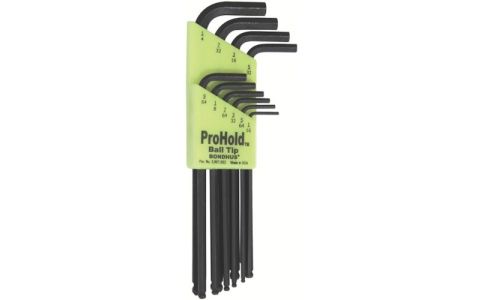 ボンダス・ジャパン（株）  PBLX10  ボンダス　プロホールド［［Ｒ］］（ネジつかみ機能付Ｌ－レンチ）　インチ　セット１０本組（１／１６－１／４）