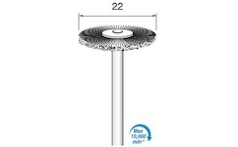 アルゴファイルジャパン（株）  BM324  アルゴファイル　毛ブラシブタ毛白　Φ２２平型　Φ２．３４軸