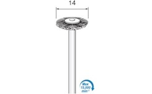 アルゴファイルジャパン（株）  BM332  アルゴファイル　毛ブラシブタ毛白　Φ１４平型　Φ３．０軸