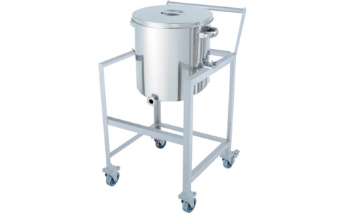 日東金属工業(株)  KTT-ST-ASCC-47  日東 片テーパー型汎用容器 80L 架台付(取っ手・蓋置付)