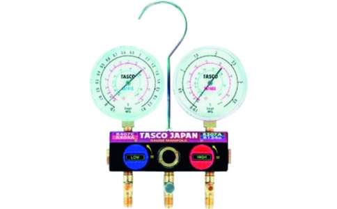 （株）イチネンＴＡＳＣＯ  TA124EK-1  タスコ　Ｒ４０４Ａ　Ｒ４０７Ｃ　Ｒ５０７Ａ　Ｒ１３４ａ用ボールバルブ式ゲージマニホールド