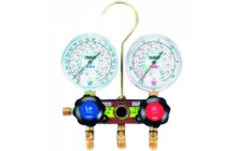 （株）イチネンＴＡＳＣＯ  TA124A-1  タスコ　Ｒ４０４Ａ　Ｒ４０７Ｃ　Ｒ５０７Ａ　Ｒ１３４ａ用サイトグラス付ゲージマニホールド