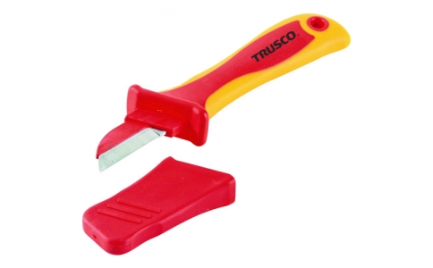 トラスコ中山（株）  TZEN-200C  ＴＲＵＳＣＯ　絶縁電工ナイフ（プラスチックコーティングタイプ）　２００ｍｍ