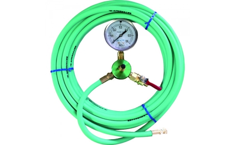 （株）カンツール  HT-10-T  カンツール　配管内止水用品　エアホース１０ｍ　圧力計付