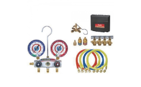 アサダ（株）  Y409273C  アサダ　Ｒ１３４ａカーエアコン用マニホールドセット　４缶タイプ