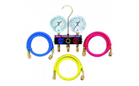 （株）イチネンＴＡＳＣＯ  TA124WH-2  タスコ　Ｒ４０４Ａ　Ｒ４０７Ｃ　Ｒ５０７Ａ　Ｒ１３４ａ用ボールバルブ式ゲージマニホールドキット