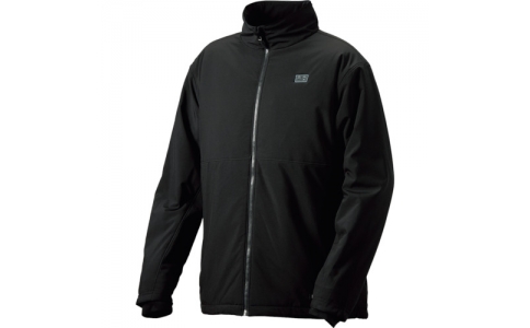 （株）岡潮  165-CAMO-BLACK-3L_61480001  岡潮　洗濯できる電熱ベスト＋モバイルバッテリー１０，０００ｍＡｈセット　１６５　迷彩ブラック　３Ｌ