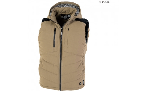 （株）岡潮  160-CAMEL-3L_61480001  岡潮　洗濯できる電熱ベスト＋モバイルバッテリー１０，０００ｍＡｈセット　１６０　キャメル　３Ｌ