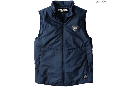 （株）岡潮  165-NAVY-3L_61480001  岡潮　洗濯できる電熱ベスト＋モバイルバッテリー１０，０００ｍＡｈセット　１６５　ネイビー　３Ｌ