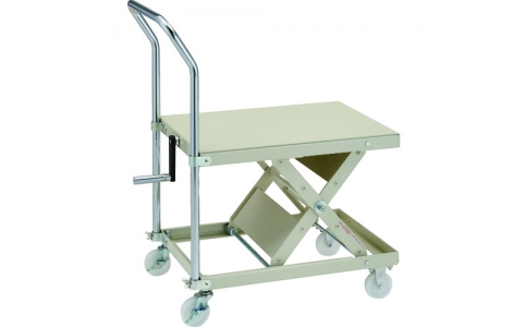 トラスコ中山（株）  LH-35S-2  ＴＲＵＳＣＯ　ローハイシステム　リフター　スクリュー式　４００Ｘ５５０　押手付移動式