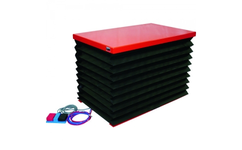 トラスコ中山（株）  HDL-H1058RJ-D1  ＴＲＵＳＣＯ　テーブルリフト１００ｋｇ　電動Ｂねじ式　ＤＣ１２Ｖバッテリー専用　蛇腹付　５２０×８５０