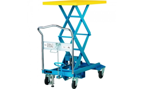 花岡車輛（株）  UDA-350W  ダンディ　スチール製リフト台車　足踏み油圧ジャッキ式　Ｗシザー　３５０ｋｇ　Ｗ９１０×Ｄ６００