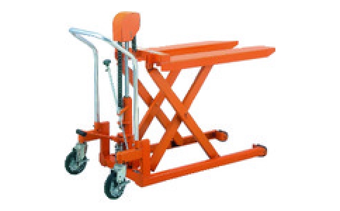 花岡車輛（株）  F-500H  ダンディ　超低床リフト台車　足踏み油圧ジャッキ式　フォークタイプ　５００ｋｇ　Ｗ５００×Ｄ１４０４×Ｈ１０２０