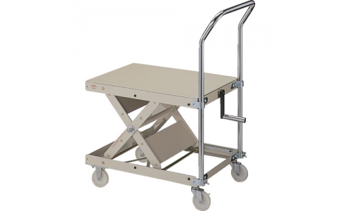 丸善精工（株）  LH-35S-2  丸善化工　ローハイシステム　リフター　スクリュー式　スチール製　移動式　押手付