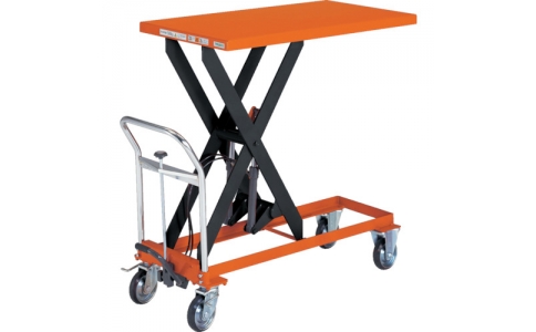 トラスコ中山（株）  HLF-500S  ＴＲＵＳＣＯ　フット式ハンドリフター５００ｋｇテーブル８００×５００