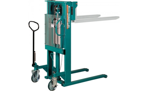 （株）スギヤス  ST100H  ビシャモン　トラバーリフト（手動油圧式）早送り装置付　均等荷重１０００ｋｇ