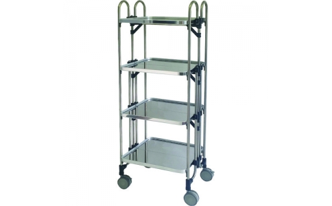 金沢車輛（株）  KEA-4  金沢　ステンレス折り畳み収納ワゴン４段