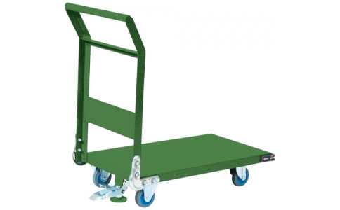 トラスコ中山（株）  SH-1NACS（GN）  ＴＲＵＳＣＯ　鋼鉄製運搬車　１２００Ｘ７５０Φ２００エアキャスター　緑