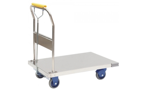 金沢車輛（株）  SUSHB-302GS  金沢　ハンドブレーキ付ハンドル固定式大型静音ステンレス台車