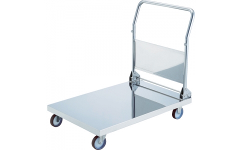 トラスコ中山（株）  AS-O-1-100NU  ＴＲＵＳＣＯ　折りたたみ式オールステンレス台車　１２００Ｘ７５０　φ１００ＮＵ