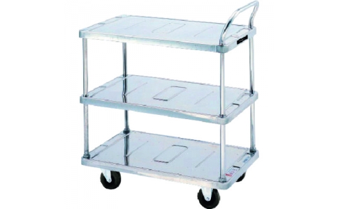 花岡車輛（株）  SM-BT3  ダンディ　ステンレス台車　ダンディＳシリーズ　タイプＳＬ　３段テーブル片ハンドル式　Ｗ７１０×Ｄ４５０