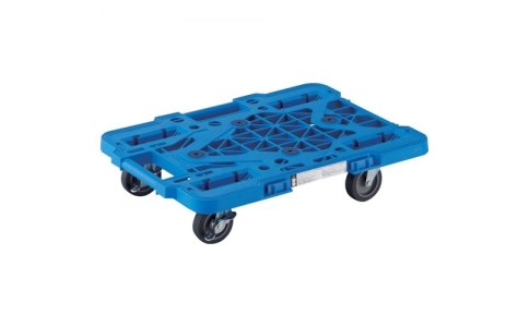トラスコ中山（株）  MPK-500JS-B  ＴＲＵＳＣＯ　樹脂製平台車　　ルートバンメッシュタイプ　５１５Ｘ３８５　４輪自在　ストッパー付　青