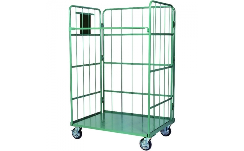 金沢車輛（株）  SH-29S-806014  金沢　スチールカゴ台車（底板スチール）　８００×６００　ロータイプ