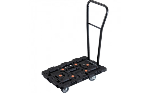 トラスコ中山（株）  BT700J5S2H-E100  ＴＲＵＳＣＯ　連結式樹脂製平台車　ビートル　７００Ｘ４５０　自在５輪　内２輪ストッパー付　脱着式ハンドル付