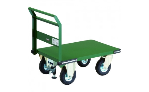 トラスコ中山（株）  PH-2-ARSS  ＴＲＵＳＣＯ　鋼鉄製運搬車　９００Ｘ６００　プレス製空気入タイヤ　Ｌストッパー付