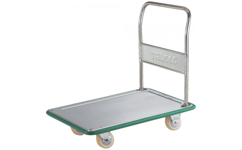 トラスコ中山（株）  SUS108AES  ＴＲＵＳＣＯ　オールステン製運搬車７３８×４７９省音ウレタン車