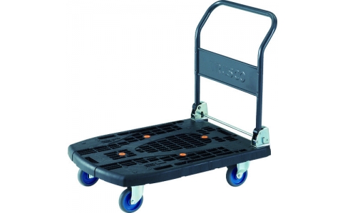 トラスコ中山（株）  MPK-906-BK-S  ＴＲＵＳＣＯ　樹脂台車　カルティオビッグ　折畳　９００Ｘ６００　Ｓ付　黒