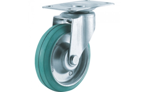 トラスコ中山（株）  TUCJ-100  ＴＲＵＳＣＯ　【売切り廃番】　ユーティリティカート用自在キャスターφ１００ゴム車