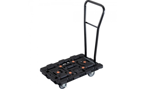 トラスコ中山（株）  BT700J3S2H-E100  ＴＲＵＳＣＯ　連結式樹脂製平台車　ビートル　７００Ｘ４５０　自在３輪　内２輪ストッパー付　脱着式ハンドル付