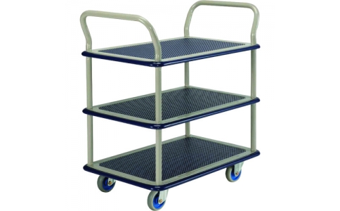 金沢車輛（株）  NHT-119  金沢　小型スチール台車　３段式両ハンドル付