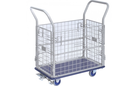 金沢車輛（株）  NHT-107 FB  金沢　小型スチール網台車　フットブレーキ付