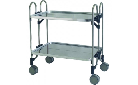 金沢車輛（株）  KEAM-2  金沢　ステンレス折り畳み収納ワゴン２段