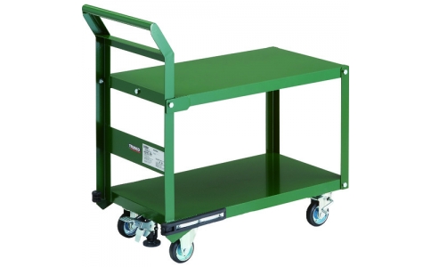 トラスコ中山（株）  PH-32SS  ＴＲＵＳＣＯ　鋼鉄製運搬車　８００Ｘ４５０　片袖２段型　プレス車　Ｌストッパー付