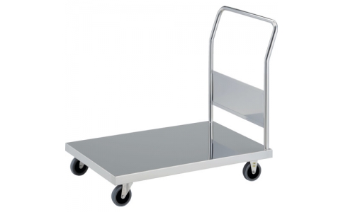 トラスコ中山（株）  KAS-3-100TBU  ＴＲＵＳＣＯ　抗菌ステンレス天板台車　８００Ｘ４５０　Φ１００　帯電防止Ｕ車輪