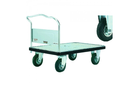 花岡車輛（株）  UDG-LS-AP  ダンディ　スチール台車　ダンディＤシリーズ　タイプＤＧ　固定ハンドル式　悪路用エアータイヤ仕様　Ｗ１２００×Ｄ７５０