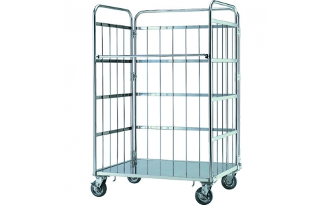 （株）テックサス  MC-5D  テックサス　ロールボックスパレット　８５０ｘ６６０　ＳＵＳφ１５０ゴム車