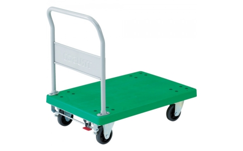 トラスコ中山（株）  TP-702S  ＴＲＵＳＣＯ　樹脂台車　グランカート　固定　７１８Ｘ４６８　ストッパー付