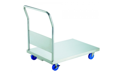 トラスコ中山（株）  AS-1-100MC-S  ＴＲＵＳＣＯ　オールステンレス台車　１２０Ｘ７５０　Φ１００ＭＣ　キャスターストッパー付