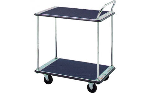 花岡車輛（株）  DME-BT2-DX  ダンディ　スチール台車　ダンディシリーズＥＣＯ　タイプＤＬＥ　２段テーブル片ハンドル式　Ｗ７１０×Ｄ４５０